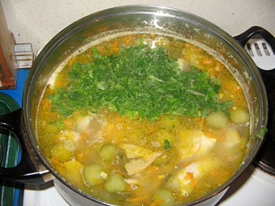 Оригинальный суп из копченой горбуши