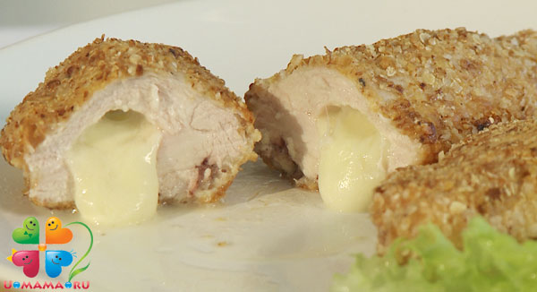 Куриная грудка с сыром в хрустящей корочке (рецепт с видео)
