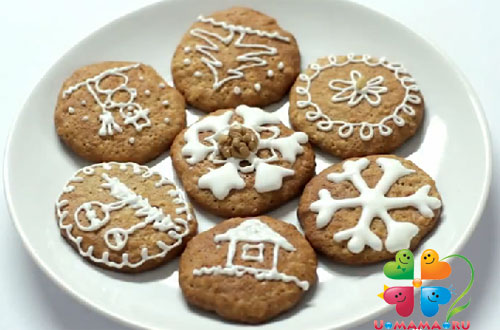 Новогодние блюда. Овсяное печенье с белым шоколадом