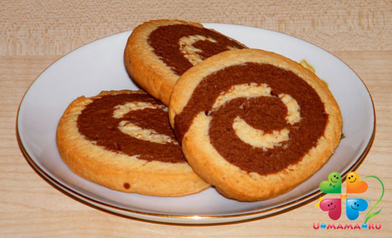 Двухцветное печенье «Шоколадно-ванильная спираль»
