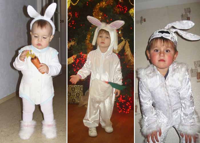 Детский новогодний костюм зайчика на любой размер и возраст за один вечер